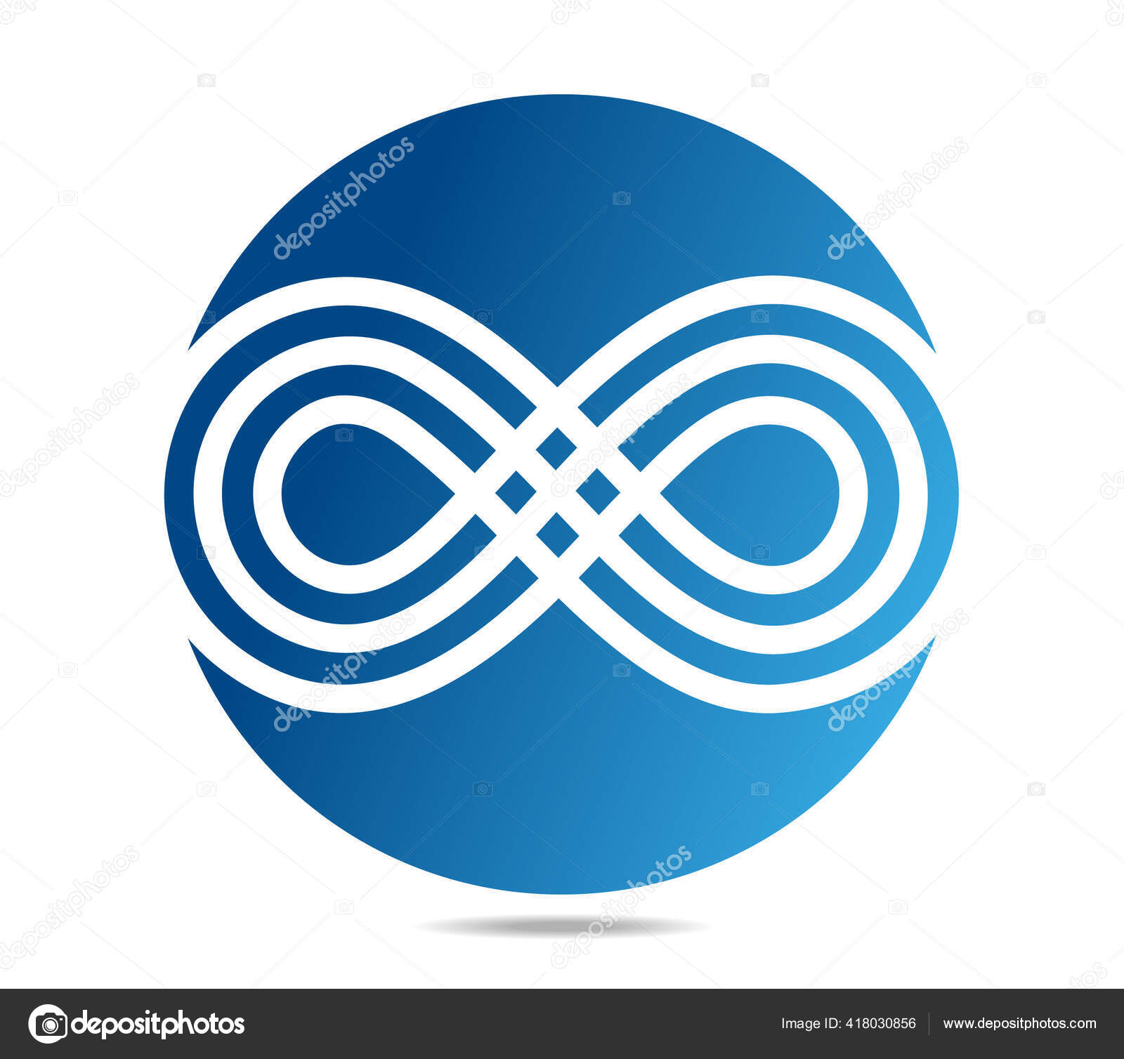 Mobius Loop Made Three Lines White Blue Circle Stock Vector by