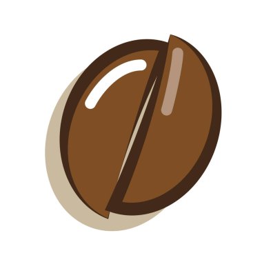 Kahverengi kahve çekirdeği. Bar kafe logosu.