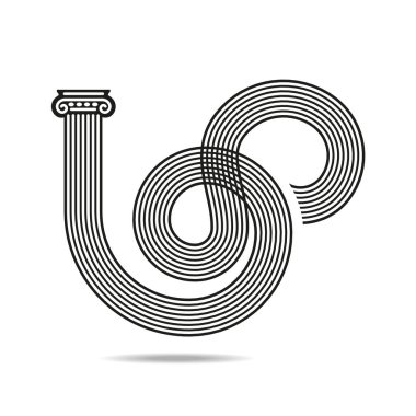 Yılan gibi kıvrılan antik bir iyonik sütun..