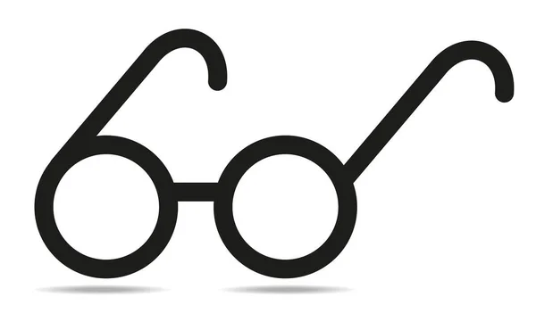 Minimalistisk Teckning Glasögon Vetenskap Visdom — Stock vektor