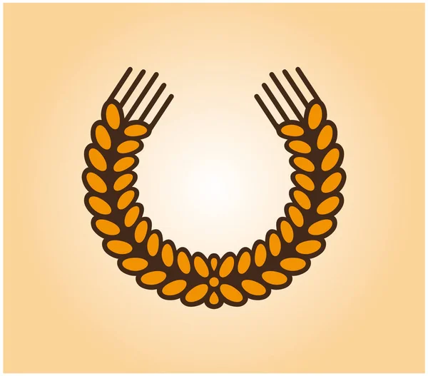 Logo Voor Bakkerij Een Krans Van Graan Oren — Stockvector