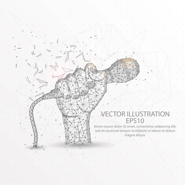 Hand Holding Een Microfoon Abstracte Netlijn Samenstelling Digitaal Getekend Sterrenhemel — Stockvector