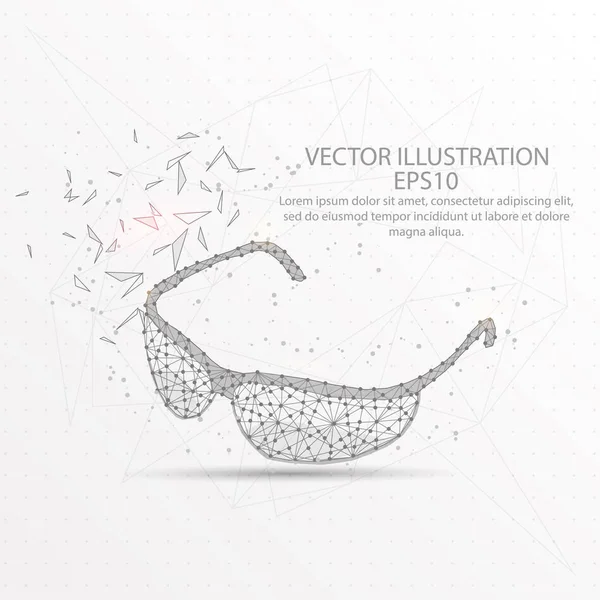 Sport Occhiali Linea Maglia Astratta Composizione Disegnato Digitalmente Cielo Stellato — Vettoriale Stock
