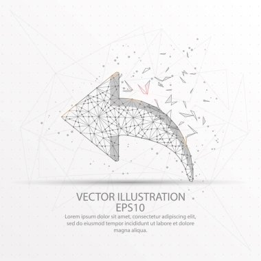 Geri ok soyut kafes çizgisinin ve kompozisyon dijital olarak yıldızlı gökyüzü veya alan kırık şeklinde bir bölümü üçgen şekil ve dağınık nokta düşük poli tel çerçeve çizilmiş.