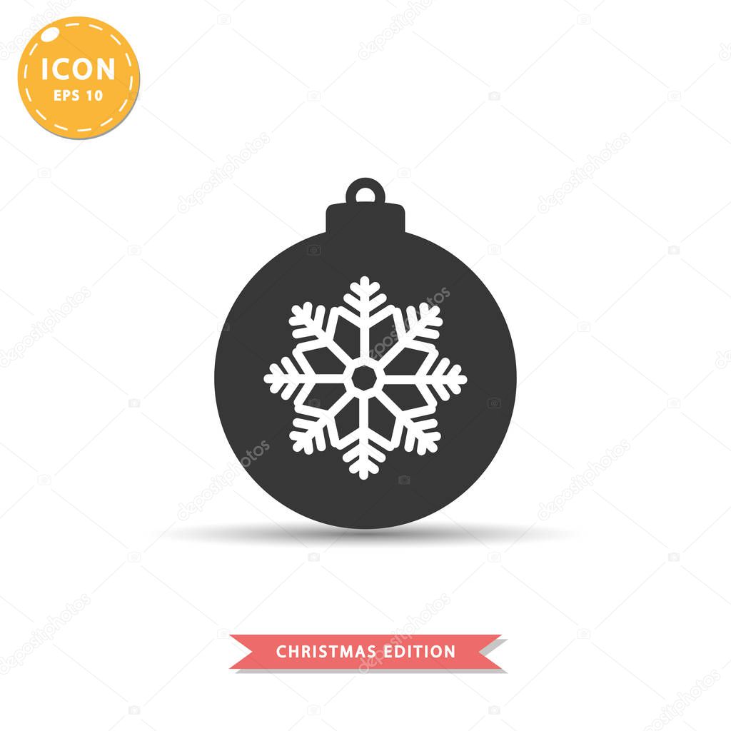 Christmas ball icon simple silhouette christmas edition flat style vector illustration on white background.