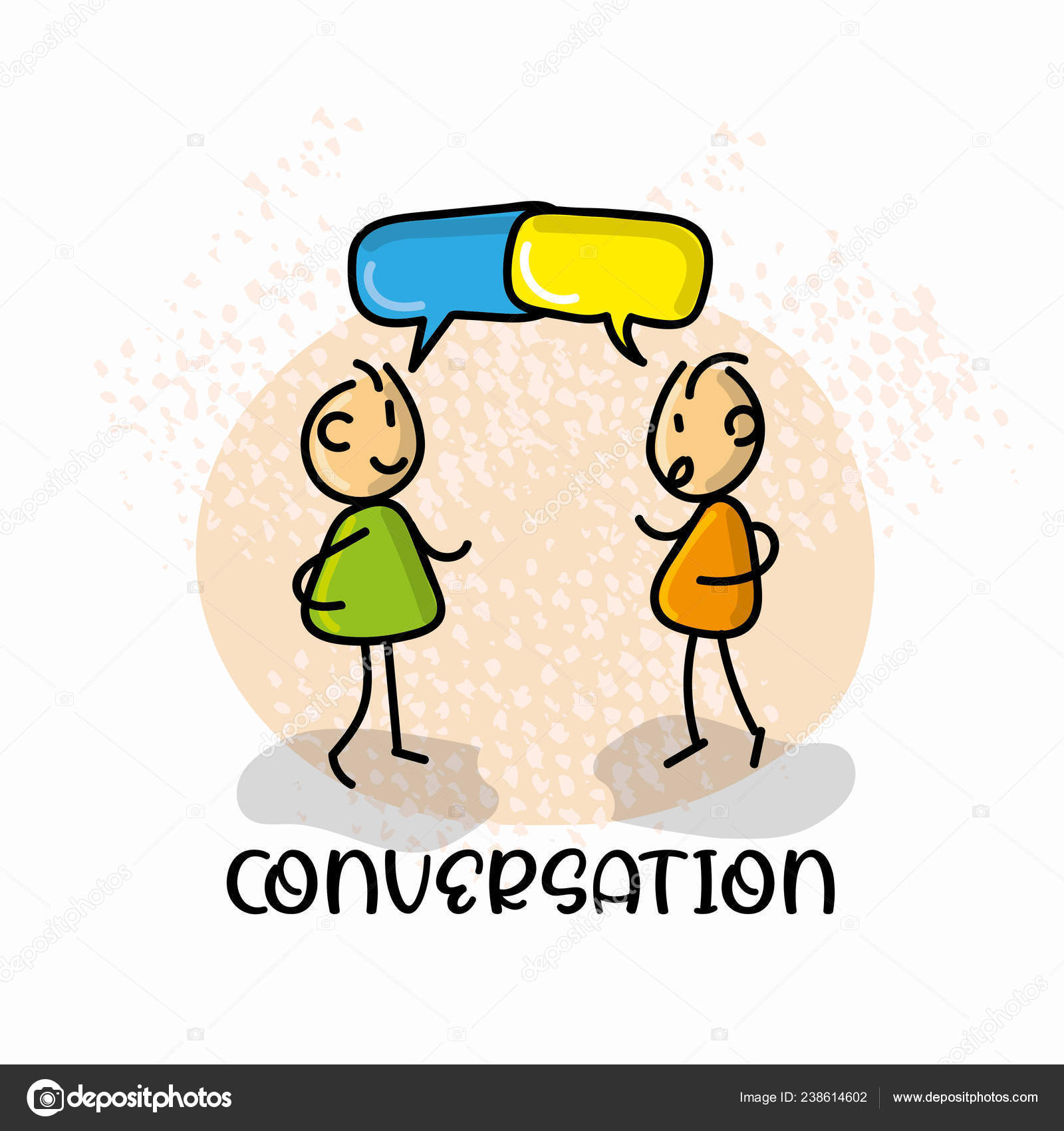 Doodle Cartoon Figure Two Man Talk Each Other Speech Bubble Stock Vector  Image by ©Vdant85 #238614602