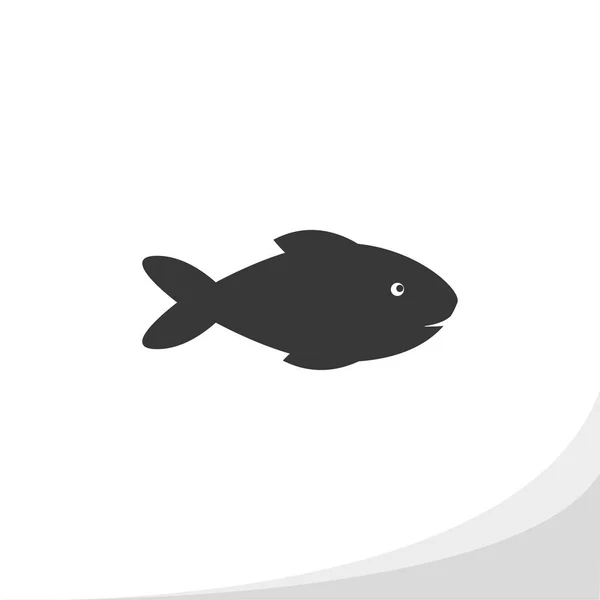 Fish silhouette icon simple flat style vector illustration. — Stock Vector