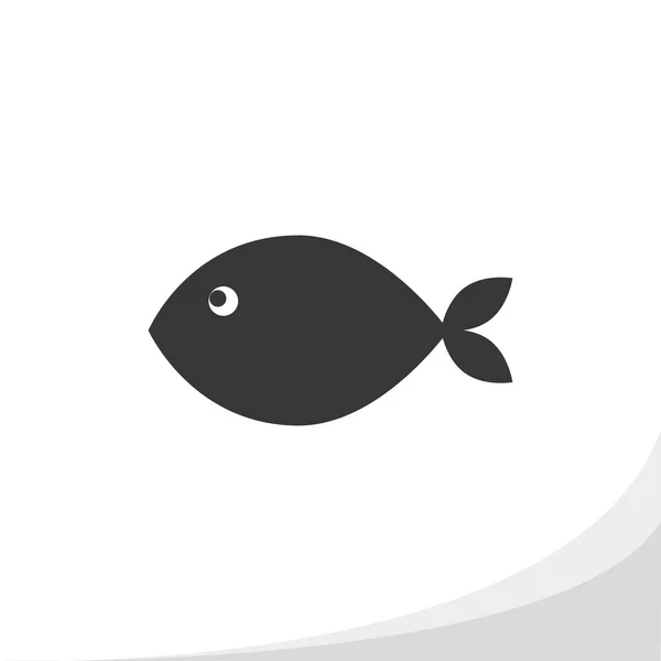 Fish silhouette icon simple flat style vector illustration.Print — Stock Vector