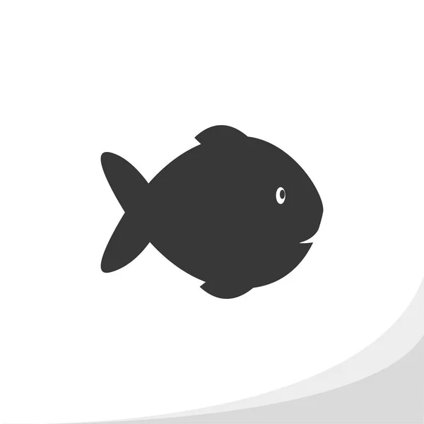 Fish silhouette icon simple flat style vector illustration. — Stock Vector