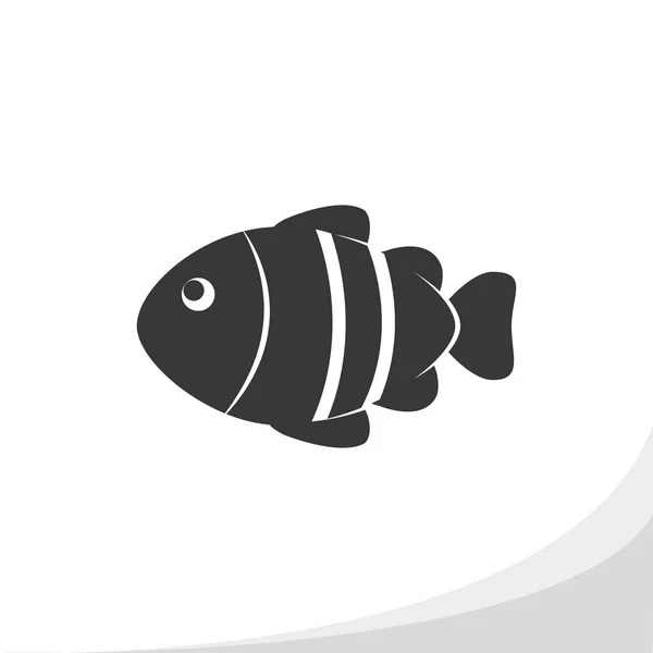 Fish silhouette icon simple flat style vector illustration. — Stock Vector