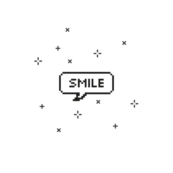 Sorriso na bolha de fala 8 bit pixel art . — Vetor de Stock