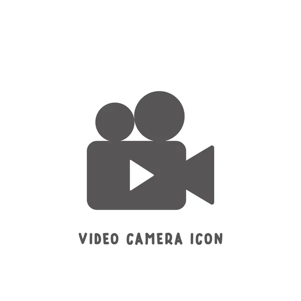 Icono de cámara de vídeo simple ilustración de vector de estilo plano . — Vector de stock