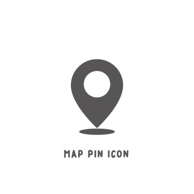 Harita pin simgesi basit düz stil vektör illüstrasyon.