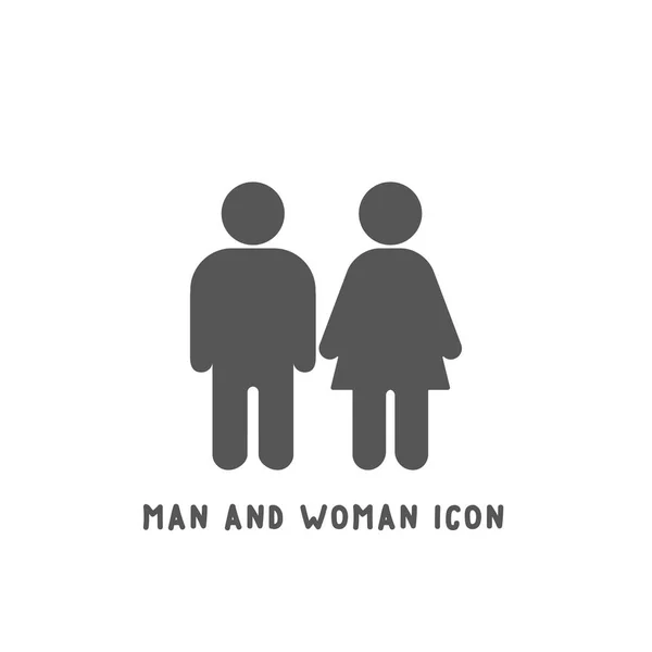 Man and woman icon simple flat style vector illustration. — Stock Vector