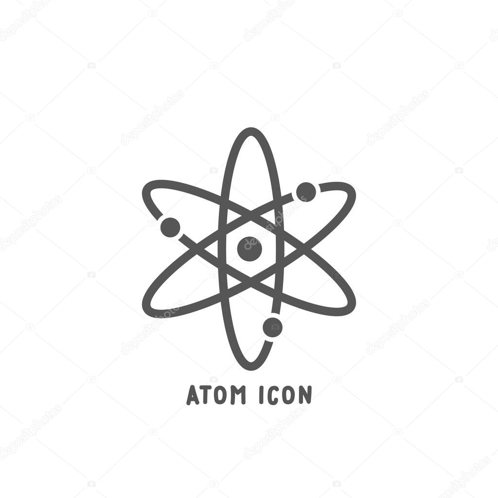 Atom icon simple flat style vector illustration.