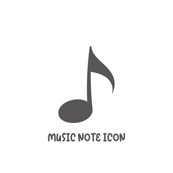 Icono de nota musical ilustración de vectores de estilo plano simple . — Vector de stock