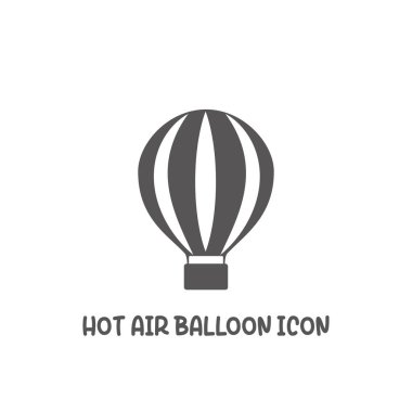 Sıcak hava balonu simgesi basit düz stil vektör illüstrasyon.