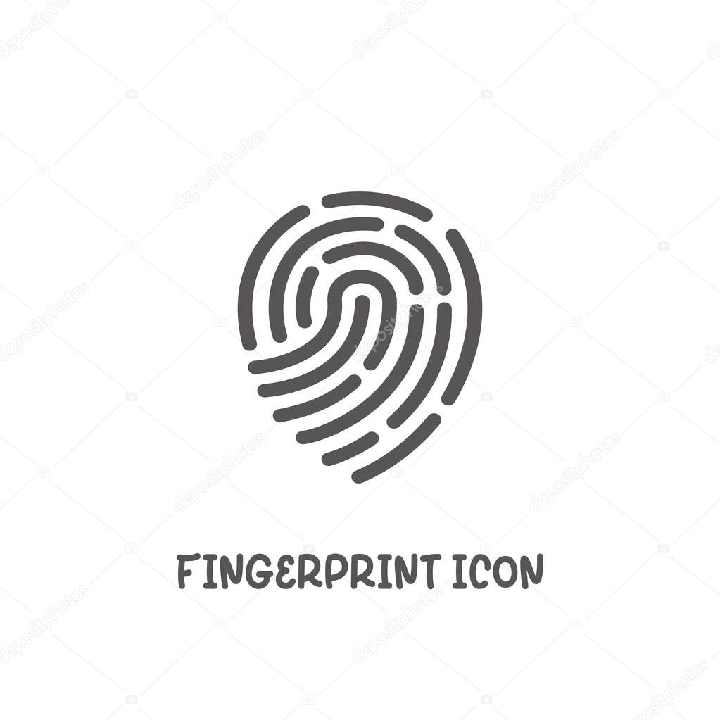 Fingerprint icon simple flat style vector illustration.