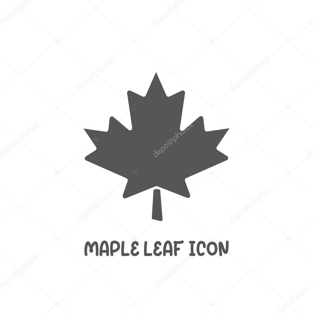 Maple leaf icon simple silhouette flat style vector illustration on white background.
