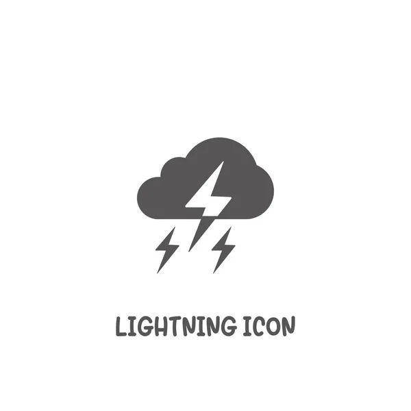 Lightning icon simple flat style vector illustration. — Stock Vector