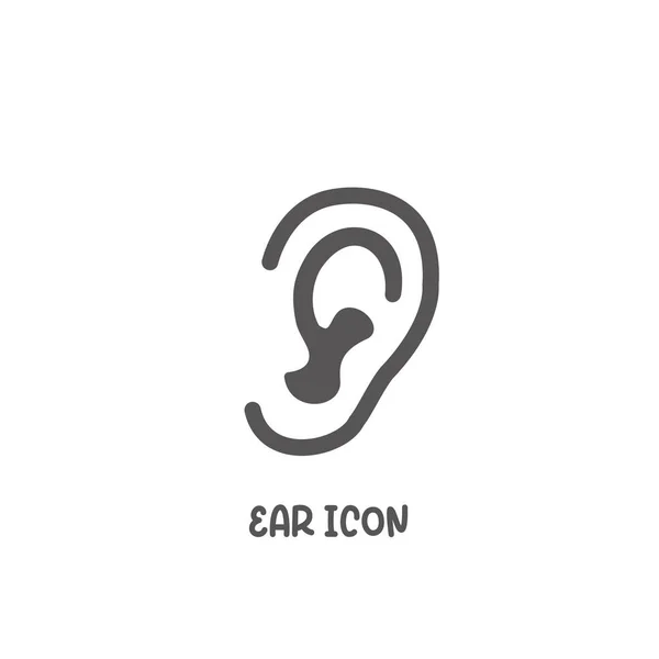 Icona dell'orecchio semplice illustrazione vettoriale in stile piatto . — Vettoriale Stock