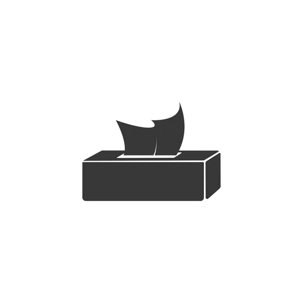 ティッシュボックスアイコンシンプルなシルエットフラットスタイルベクトルイラスト上の白い背景 — ストックベクタ