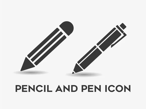 Bleistift Und Stift Symbol Schule Schreibwaren Werkzeug Auf Weißem Hintergrund — Stockvektor