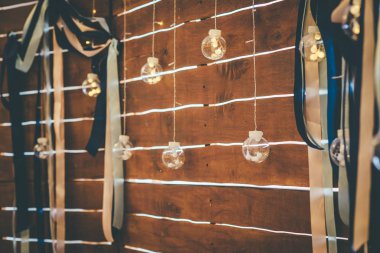 güzel düğün dekorasyon arka plan ve ampul