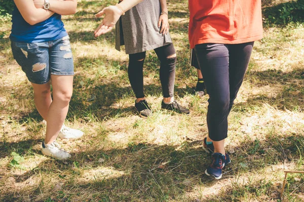 Trabajo Equipo Ejercicio Caminar Piernas Deporte Desgaste — Foto de Stock