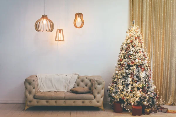 Wnętrze pokoju piękne zdobione na Boże Narodzenie — Zdjęcie stockowe