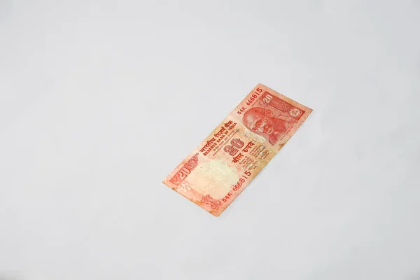 Gamla Indiska Tjugo Rupier Valuta Note — Stockfoto