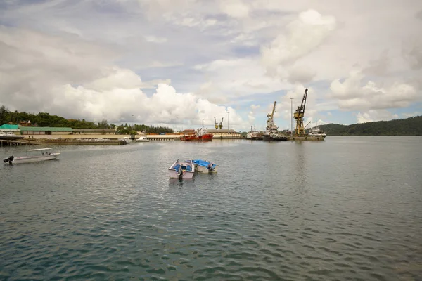 Blair bağlantı noktası ve Haddo Chatham gördüm değirmen, Güney Port Blair görüldüğü gibi Wharf uzun atış