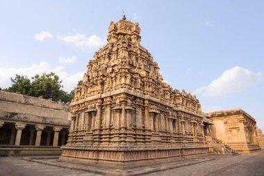 Brihadishvara Temple an UNESCO World Heritage Site known as the Great Living Chola Temples, Thanjavur, Tamil Nadu. Referred as Rajesvara Peruvudaiyar or Brihadeeswarar Temple dedicated to Lord Shiva clipart