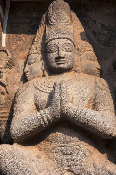 Ídolos Esculpidos Templo Gopuram Nataraja Chidambaram Tamil Nadu Dos Cinco — Fotografia de Stock