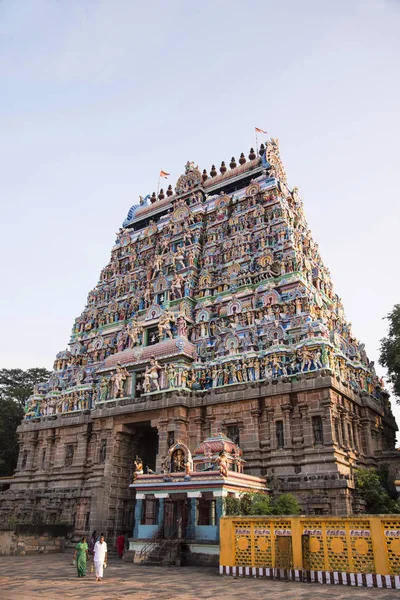 Gopuram Colorido Templo Nataraja Chidambaram Tamil Nadu Templo Hindu Dedicado — Fotografia de Stock