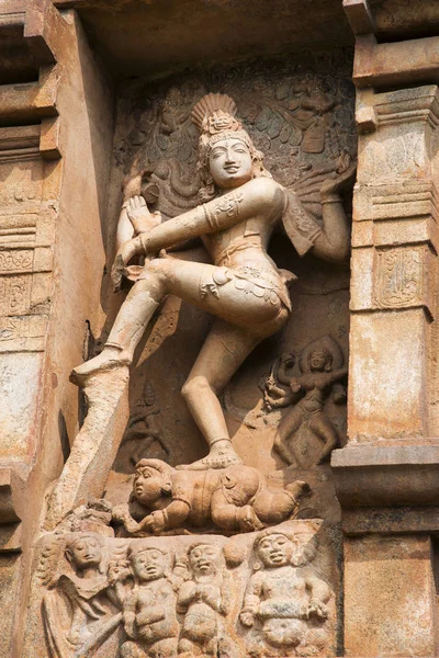 Brihadeeswarar 寺 Gangaikonda Cholapuram タンジャーヴール、壁に飾ら彫刻 — ストック写真