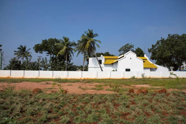 Old White Colored House Way Kanchipuram Tamil Nadu India — Stock Photo, Image