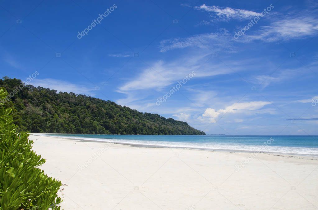 Radhanagar beach of Havelock Island, the island is 41 km northeast of the capital city, Port Blair, Andaman and Nicobar Islands, India