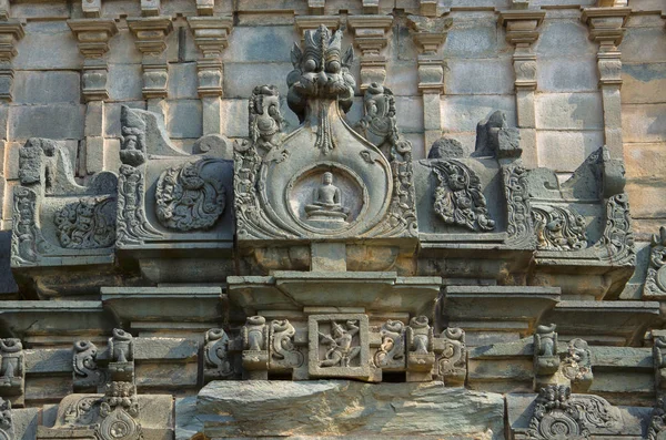 Idoles Sculptées Sur Mur Extérieur Temple Jain Également Connu Sous — Photo