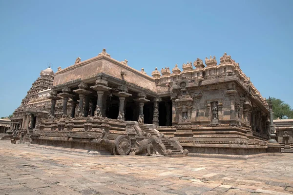 アグラ Mandapa アイラーヴァテーシュヴァラ寺院 Darasuram タミル ナードゥ州 インド ラジャ Gambhiran とマハ — ストック写真
