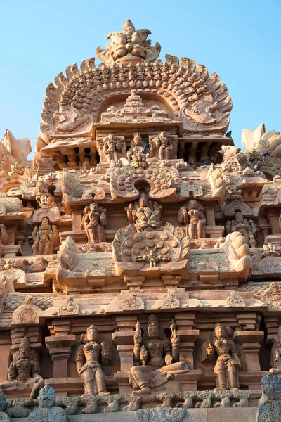 Esculturas Gopura Santuário Deivanayaki Amman Adjacente Templo Airavatesvara Darasuram Tamil — Fotografia de Stock