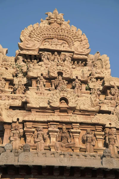 Esculturas Gopura Santuário Deivanayaki Amman Adjacente Templo Airavatesvara Darasuram Tamil — Fotografia de Stock