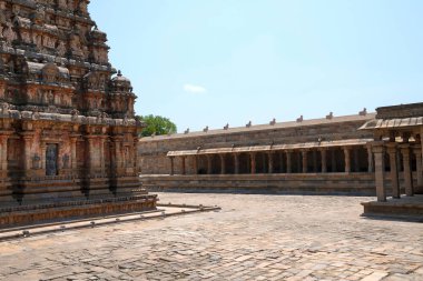 Cloisters, Airavatesvara Tapınağı, Darasuram, Kuzey Batı görünümünden Tamil Nadu, Hindistan