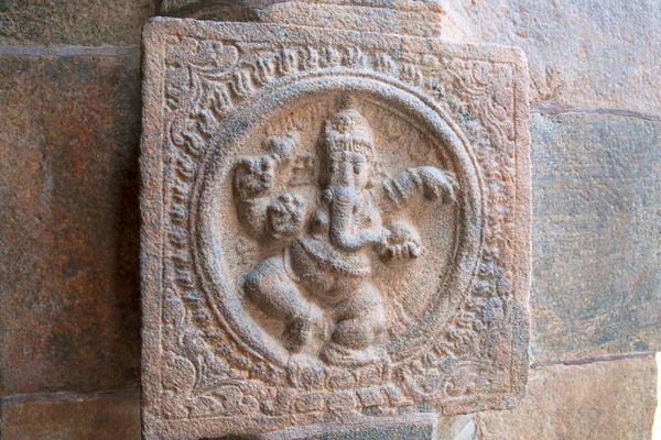 Tánc Ganesha Faragott Pillér Ardha Mandapa Airavatesvara Templom Darasuram Tamil — Stock Fotó