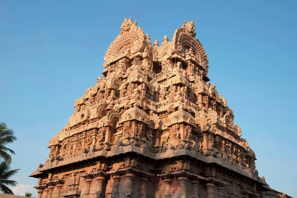 Decorado Gopura Santuário Deivanayaki Amã Adjacente Templo Airavatesvara Darasuram Tamil — Fotografia de Stock