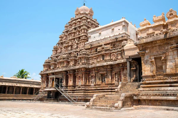 Paredes Decoradas Gopuram Templo Airavatesvara Darasuram Tamil Nadu India Vista — Foto de Stock