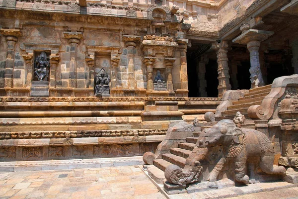 Elephant Balusrtades Western Entrance Agra Mandapa Airavatesvara Temple Darasuram Tamil — Stock Photo, Image