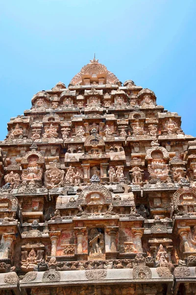 Gopura Templo Airavatesvara Darasuram Tamil Nadu Índia Vista Sul — Fotografia de Stock