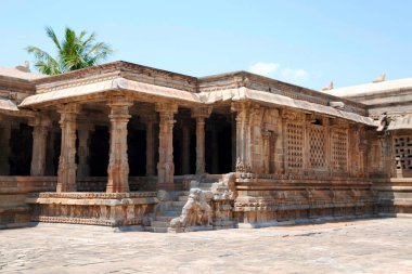 Mandapas Kuzey Batı köşesinde Airavatesvara Tapınağı, Darasuram, Tamil Nadu, Hindistan 