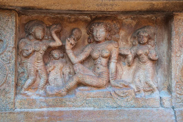 Motifs Depicting Darpan Sundari Plinth Agra Mandapa Airavatesvara Temple Complex — Stock Photo, Image